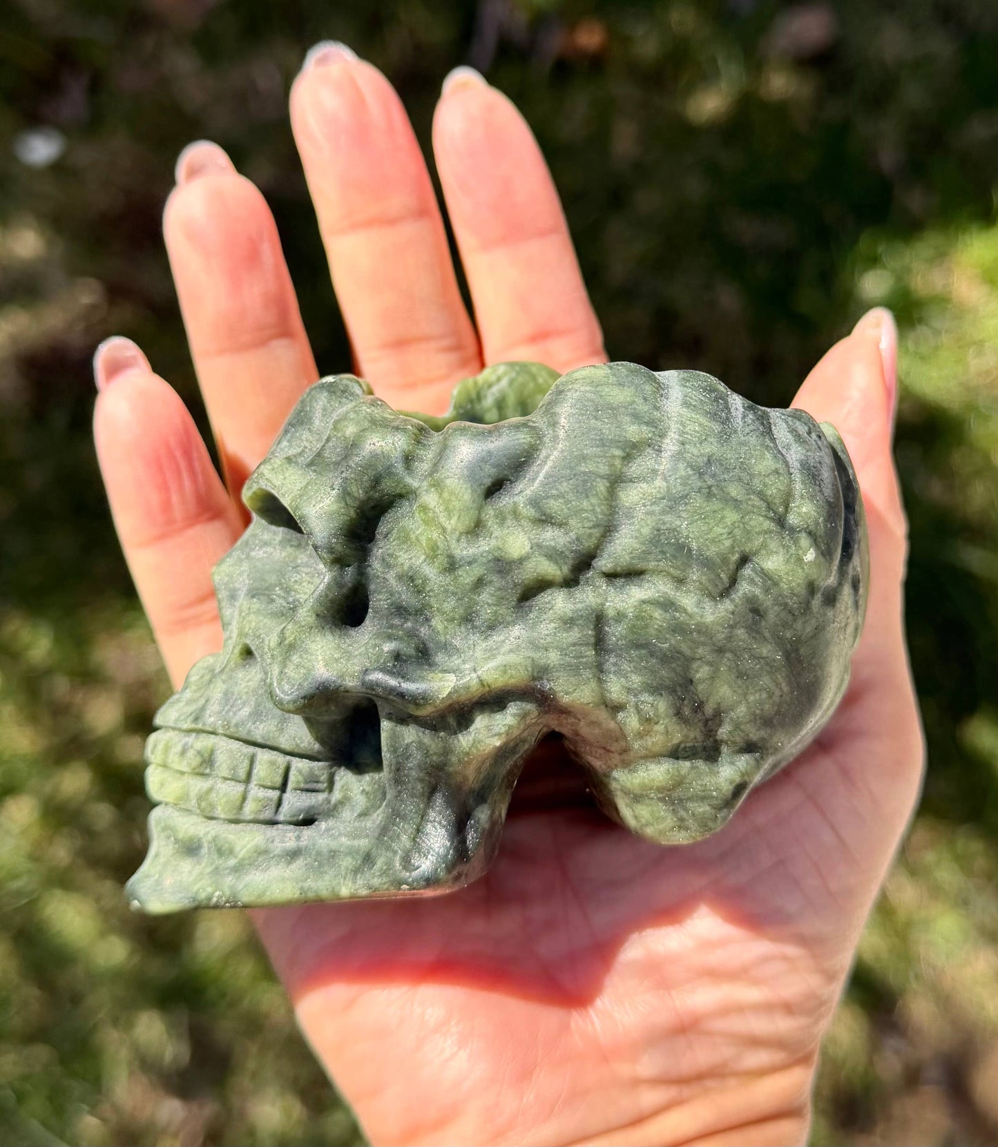 Natural Nephrite Skull Bowl Crystal