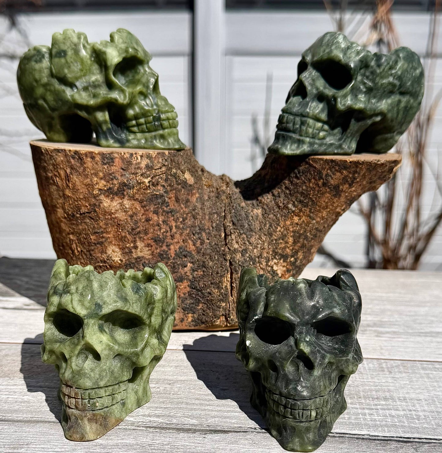 Natural Nephrite Skull Bowl Crystal