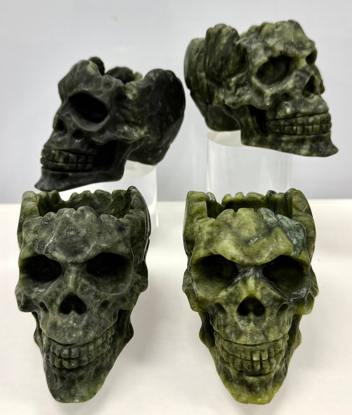 Natural Nephrite Skull Bowl Crystal