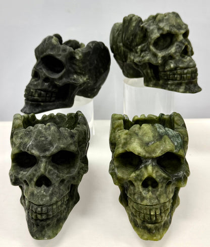 Natural Nephrite Skull Bowl Crystal